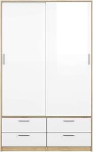 Mobilya gitmek hattı dolap-2 sürgülü kapılar kapı 4 çekmeceli meşe beyaz parlak - Product Image 4
