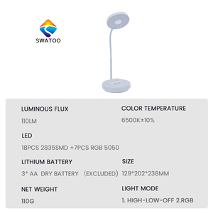 Meilleure vente lampe de table moderne sans fil rechargeable rgb led pour la lecture lampe de bureau de luxe avec chargeur sans fil pour bureau d'étude - Product Image 2