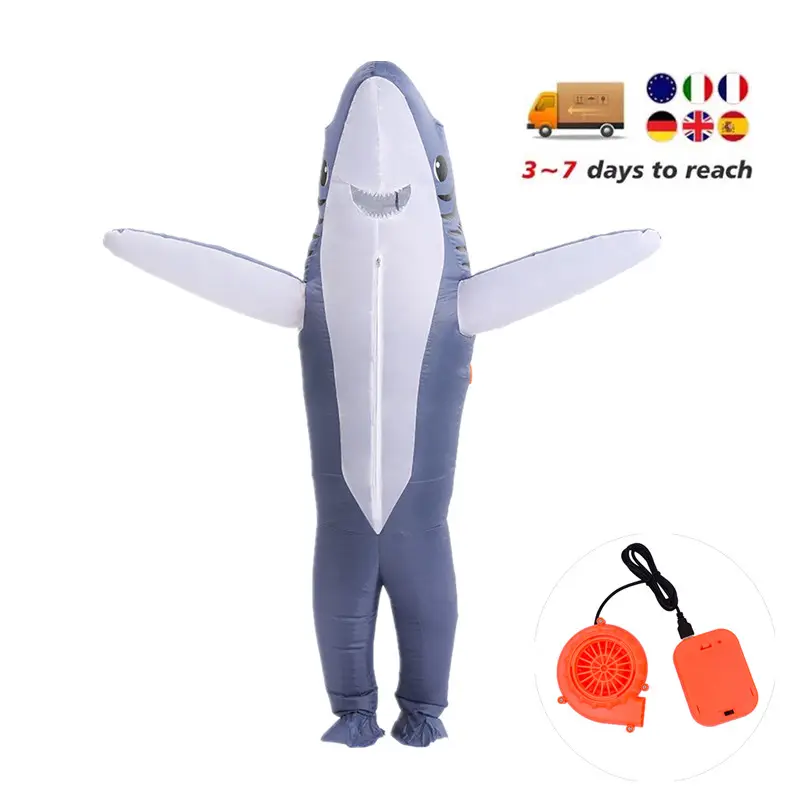Hot Selling Inflatable Costume Blow up Costume Shark Game Fancy Dress Halloween Jumpsuit Cosplay Outfit