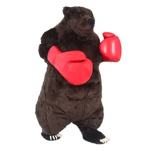 Peloso gigante orso pugilato Costume gonfiabile peluche simulazione orso bruno costumi mascotte adulti festa Cosplay tute