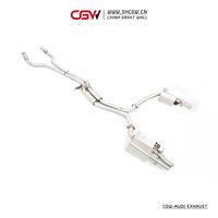 Système de tuyauterie de silencieux d'échappement à soupape CGW pour Audi RS7 C7 4.0T 2013-2020 Embouts en fibre de carbone