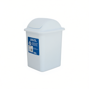 Recycling Storage <b>Bucket</b> 18 Lt White PP <b>with</b> <b>Lids</b> Flip <b>Lid</b> for Home Office Use - Product Image 3