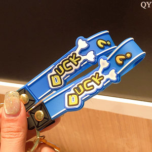 QY Kawaii canard porte-clés mignon dessin animé 3D poupée pendentif PVC porte-clés sac breloque voiture accessoire cadeau pour - Product Image 3