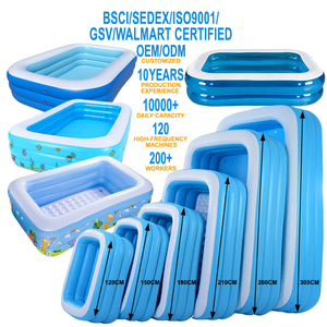 Piscina inflable de PVC ligera y portátil duradera de alta calidad para niños al aire libre de 10 pies con bomba de aire de 3mm de espesor - Product Image 1