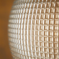 Lustre en verre prismatique vintage moderne avec grille en laiton, luminaire suspendu personnalisé pour la maison, l'hôtel, la villa, la cuisine
