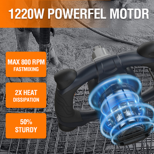 MAXXT 1220W Pengaduk Mortar Pengaduk Cat Beton Pengaduk Semen Bitumen Manual Praktis untuk Penggunaan di Rumah - Product Image 2