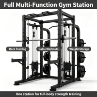 Cage Smith multifonctionnelle tout-en-un avec triple station de câbles, en acier au carbone, pour usage commercial, rack de squat et rack de contrepoids
