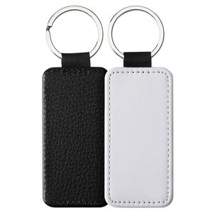 Custom <b>Blank</b> Heat Transfer Diy Double-Size Printed Keychain Pu Leather Double Sides Sublimation Keyring - Product Image 4