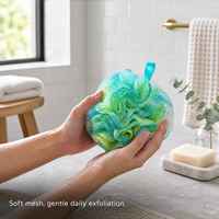 Éponge de bain en maille pour la douche, Loofah doux exfoliant pour hôtel et maison, Éponge de bain Loofah, Gommage corporel, Logo personnalisé OEM ODM