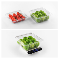 Fabricant OEM/ODM – Boîtes carrées transparentes jetables en plastique pour fruits et légumes (jujubes, raisins)