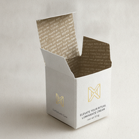 Boîte pliante personnalisée en carton ivoire avec estampage à chaud doré et logo en relief OEM