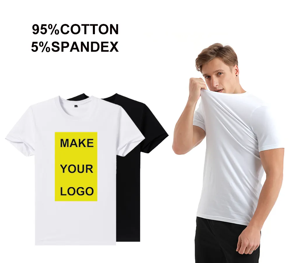 Camisetas elásticas de algodón para hombre, ropa de diseño personalizada de tu propia marca, profesional, bordada, gran oferta