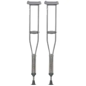 Aluminum Alloy Underarm Crutches Medical Portable Comfortable Adjustable Axillary Crutches