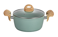 Nouveau ensemble d'ustensiles de cuisine en céramique avec manche en bois Durable et écologique ensemble de casseroles et poêles à usage domestique
