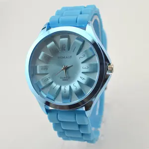 Manufacturers direct sales new color silicone watch color TV chrysanthemum watch double layer literal