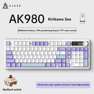 Clavier mécanique Ak980 Silent Switch (édition PC d'usine) Tri-mode avec écran OLED RGB DIY - Product Image 2