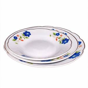 Platos y Vajilla <span class=keywords><strong>de</strong></span> Porcelana HARVIT Baratos <span class=keywords><strong>de</strong></span> Fábrica con Borde Tallado y Diseño Floral, con Borde Plateado, para Sopa, Postre y Fiestas - Product Image 5