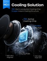 Support de téléphone magnétique LISEN à refroidissement actif pour voiture, chargeur sans fil Qi2 15W, support de charge TEC Cooler, accessoires auto pour tableau de bord