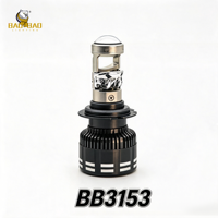 BB3153 Phare LED automobile Lumière blanche Coque dorée Coque noire H4 H7 Ampoule avant de voiture à montage direct Éclairage automobile Fourniture d'usine