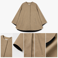 Anjie – Manteau cape en laine mélangée pour femme, personnalisable avec logo OEM/ODM, poncho et cape à marque privée, fabricant en gros