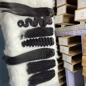 Extensions de cheveux Amara Hair, qualité 16A, clipsables, 100% cheveux humains naturels, bouclés, double épaisseur, clips sans couture, extensions de cheveux humains - Product Image 2