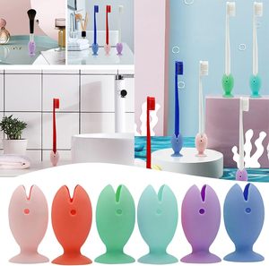 Silicone Electric Kids Toothbrush Holder Stand Wallmounted Foldable Organizer Hanger for Bathroom Shower Kitchen Standing Type - Product Image 5