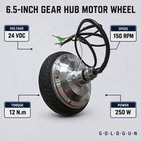 Moteur de moyeu électrique GOLDGUN 6,5 pouces 36V 250W avec pneus, 770 tr/min, 4 Nm, haute vitesse, installation facile, support ODM pour trottinette électrique