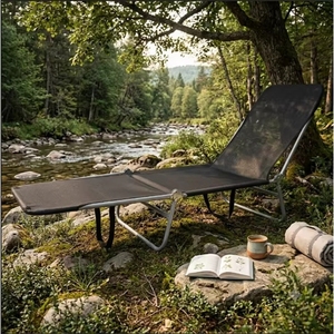 Lit de camp pliable léger et portable pour adultes, pour le camping en plein air - Product Image 1