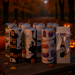 Bicchieri sublimabili di Halloween da 30 oz in acciaio inossidabile a doppia parete con coperchio e cannuccia per trasferimento a caldo, idea regalo. - Product Image 2