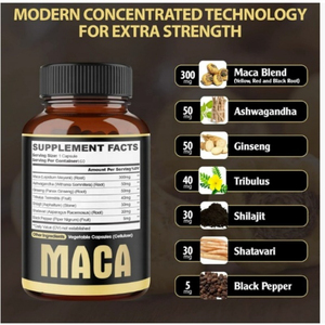 Ordine all'ingrosso Private Label Capsule di Maca 5-in-1 - Integratore Erboristico con Ashwagandha, Ginseng e Tribulus Terrestris - Product Image 3
