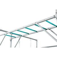 Structure de jeu multifonctionnelle en métal pour enfants avec barres de gymnastique, siège de balançoire, anneaux de trapèze, équipement de terrain de jeu extérieur pour jardin