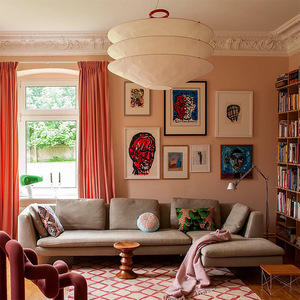 Modern Minimalist DuPont Paper Art Conical Hat Pendant <b>Light</b> French Retro <b>Dining</b> & Living Room Designer Style AC Power Source - Product Image 3