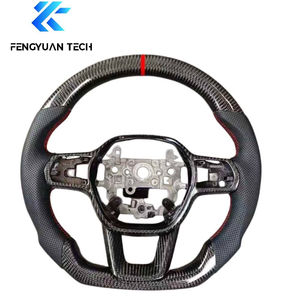 Cuir personnalisé pour <span class=keywords><strong>volant</strong></span> de voiture en fibre de carbone forgée pour Honda Accord 8ème génération Civic 8 sans airbag - Product Image 4