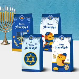 Одноразовый бумажный подарочный пакет Nicro Chanukah Happy Hanukah, набор конфет, праздничное украшение для дома