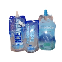Logo personnalisé réutilisable bouteille de boisson gazeuse en forme de jus d'eau en plastique de 250ml 500ml sac de pochettes à bec verseur