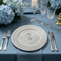 Assiette de Présentation Dorée Électroplaquée PP Style Américain, Motif Nœud Tressé en Relief, Personnalisable, Élégante pour Fêtes – Meilleures Ventes