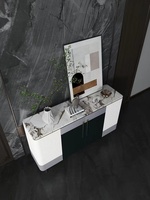 Meuble de rangement d'entrée moderne de luxe haut de gamme en acier inoxydable et bois de manguier, réglable, pour salon, 2-4 compartiments