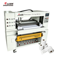 Machine de découpe de rouleaux de papier thermique avec guidage automatique du ruban pour une coupe nette des rouleaux de papier de fax