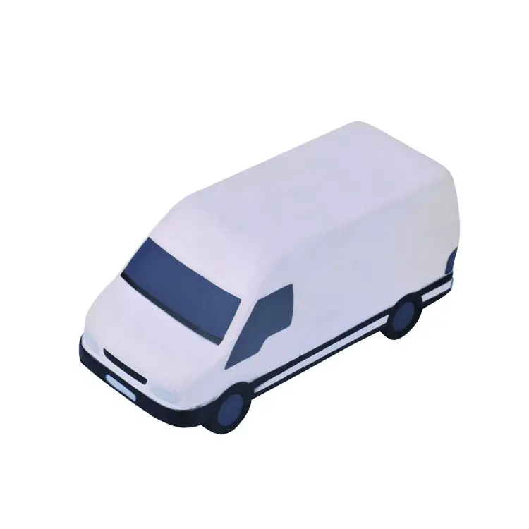 Palla antistress a forma di furgone morbida in PU per auto in schiuma OEM personalizzata, palla giocattolo per furgone in PU Anti Stress
