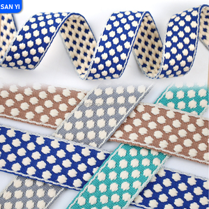 Custom Two-Tone Heavy 1 1/<strong>2</strong> <strong>Inch</strong> Polyester <strong>Cotton</strong> <strong>Webbing</strong> Strap Luxury Bag Strap with Polka Dot Pattern for Bags - Product Image 1