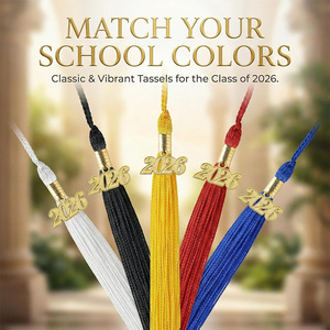 Pendentif à pompon fait main 2026 pour étudiants universitaires, accessoire décoratif pour chapeau de remise de diplôme de licence et de master, fournitures pour fêtes de remise de diplôme - Product Image 1