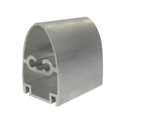 Perfil de Aluminio Extruido Semicircular Multicavidad con Acabado para Cubierta Protectora de Equipos de Automatización y Carcasa de Instrumentos