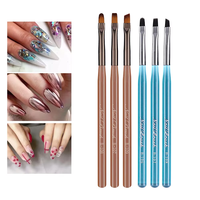 Nouveau produit 3 pièces bleu Nail Art Design brosse sur ongles colle stylo peinture outils acrylique ensemble mode brosse à ongles
