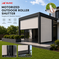 Store banne motorisé extérieur à fermeture éclair avec protection UV, coupe-vent et contrôle de l'intimité – Solution pergola toutes saisons