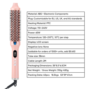 Cepillo Térmico Infrarrojo Giratorio Lon Curl Defining Brush de 1.5 Pulgadas para Ondas Grandes con Pantalla LCD para Cabello Rizado - Product Image 3