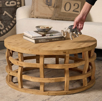 Canapé de salon, balcon de chambre à coucher, table basse en bois de style antique