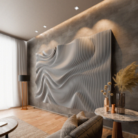 Panneaux décoratifs en bois 3D paramétriques personnalisés en gros pour murs ondulés de télévision – Fournitures de projets pour intérieurs commerciaux