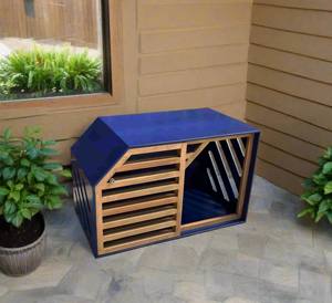 Nội thất gỗ trong nhà hiện đại cho thú cưng, chuồng chó, lồng chó, nhà chó làm thủ công bằng gỗ với cửa trượt - Product Image 5