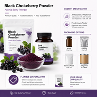 LongBio Aronia Bessenpoeder Zwarte Chokeberry Fruitpoeder Vriesgedroogd Spraygedroogd Voedingsmiddelkwaliteit Bulk Groothandel OEM ODM Leverancier