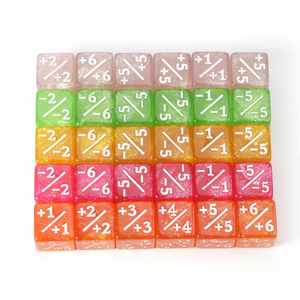 Dado de conteo acrílico brillante de 12 mm con números de +1 a -1 para juegos de rol y accesorios de juegos de mesa - Product Image 4